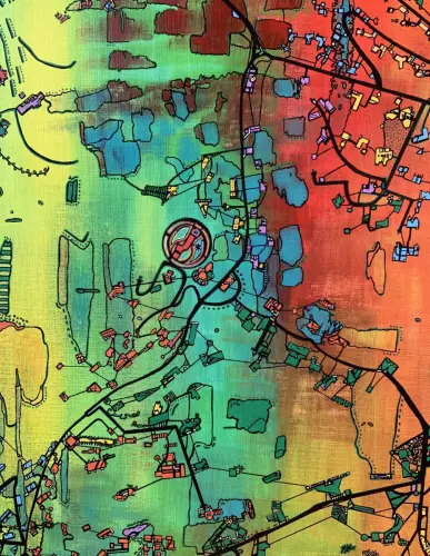 Dessin Saint-Paul-de-Vence 100 x 70